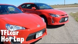 2014 Scion FRS vs Scion tC Hot Lap Part 2 And the best Scion Sports car is [upl. by Ardnola541]