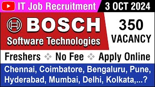 IT JOB  BOSCH Global Software Tech  Recruitment 3 OCT 2024  Chennai Coimbatore  in Tamil [upl. by Nosned607]