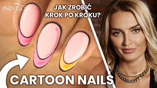 Cartoon Nails Art  jak zrobić trend zdobienia paznokci Tutorial dla początkujących  Indigo Nails [upl. by Eiroc]