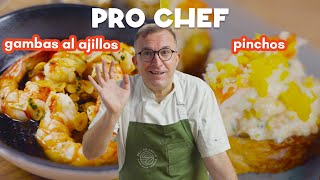 Pro Spanish Chef Cooks Gambas Al Ajillo amp Pinchos  Chef Chele Gonzalez [upl. by Koller]