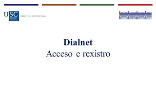 Dialnet 1  Que e Dialnet  Acceso e rexistro [upl. by Anawaj]