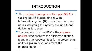 System Analysis and Design Lecture 1 Part 1 [upl. by Ennairoc]