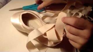 How to Sew and Tie Ballet Pointe Shoes [upl. by Fleta]