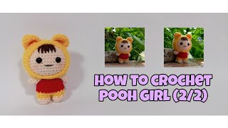 142  Pooh Girl Amigurumi 22 How to crochet dolls Amigurumi  MJCrochetCreation [upl. by Yekcin995]