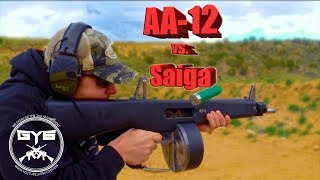 AA12 vs Saiga 12  FULL AUTO SHOTGUNS [upl. by Bortz]