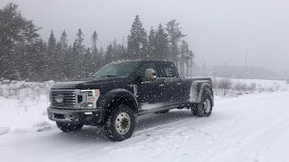 2021 F450 WITH 26570195 MICHELIN XDE2 TIRES CRUISING IN A SNOW STORM [upl. by Rey]