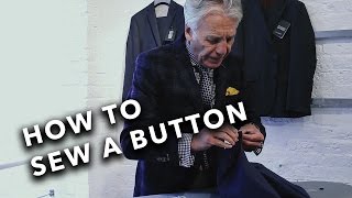 How to Sew a Button onto Trousers with Jeff Banks [upl. by Batchelor]