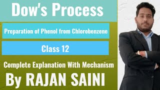 Dows Process  Mechanism  Alcohol Phenol and Ethers  Preparation of Phenol  Class 12 [upl. by Desma]