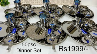 🛍Wholesale Rate Neelam Dinner set Sale Amazon Summer sale Steel dinner set 50 psc [upl. by Sallyann]