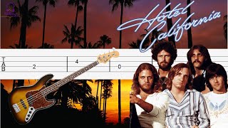 Eagles  Hotel California Bass Tabs Tutorial [upl. by Elodea]