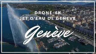 Jet deau de Genève  Plan drone 4K [upl. by Towers]