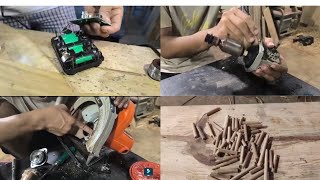 How to change cordles drill batteryHow to apply Grease machines  How to make dowel easily  DIY [upl. by Arette]