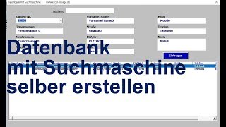 1 Excel VBA Datenbank mit Suchmaschine selber erstellen [upl. by Harim44]