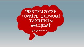 1923ten 2023e Türkiye Ekonomisinin Gelişimi [upl. by Martineau]