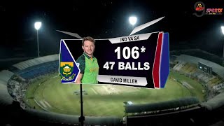 IND vs SA DAVID MILLER 106 RUNS 47 BALLS HIGHLIGHTS 2022  INDIA vs SOUTH AFRICA 2nd T20 HIGHLIGHTS [upl. by Atneciv]