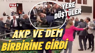 Mecliste yumruk yumruğa kayyum kavgası AKPli ve DEMli vekiller birbirine girdi [upl. by Karl]