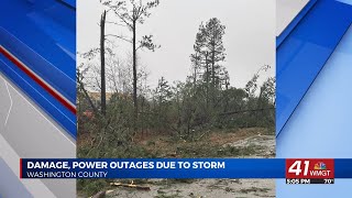 Crews respond to power outages storm damage in Washington County [upl. by Teyugn]