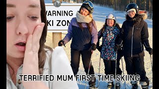 MUM TERRIFIED SKIING FOR THE FIRST TIME  WINTER VAN LIFE IN THE ARCTIC [upl. by Ytok]