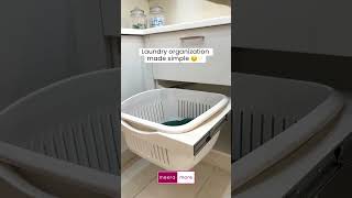 Simplify your space with our elegant white pullout laundry basket Clean chic amp ohsofunctional [upl. by Osicran]