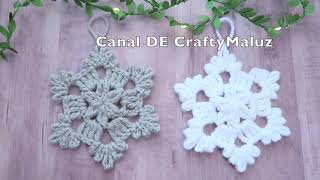 CROCHET TUTORIAL Adorno de navidad Copo de Nieve a crochet paso a paso adornos Navideños [upl. by Yennep]