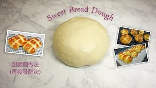 Basic Sweet Bread Dough Recipe  基本甜麵糰做法 直接發酵法 [upl. by Stockwell]