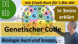 Genetischer Code erklärt in nur 3 Minuten  Biologie kurz und knapp  Ixis Crash Kurs fürs BioAbi [upl. by Vladamir]