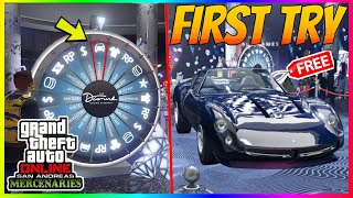 SIMPLE HOW TO WIN THE PODIUM CAR EVERY SINGLE TIME IN GTA 5 ONLINE 2023 LUCKY PODIUM WHEEL METHOD [upl. by Atolrac723]