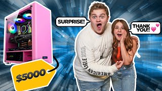 SURPRISING Piper Rockelle With A NEW 5000 GAMING PC BUILD CUTE REACTION 🖥️Mad Panda [upl. by Hugon]