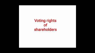 Voting rights of shareholders [upl. by Yup]