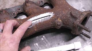 Stick Welding Cast Iron Repair with Muggy Weld [upl. by Cirdor900]