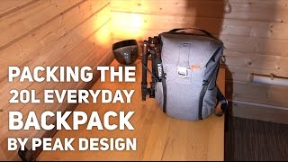 Packing the Peak Design Everyday Backpack 20L Camera Battery Grip 4 lenses etc Review [upl. by Aerdna]