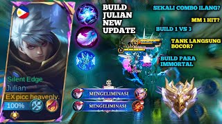 BUILD JULIAN TERSAKIT NEW UPDATE ITEM DAN EMBLEM JULIAN TERBARU  JULIAN GAMEPLAY TIPS JULIAN [upl. by Ylle]