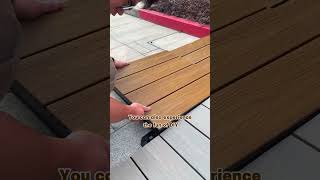 DIY Deck Tile Installation  Quick And Easy wpc deck outdoors garden diy home deckdesignwood [upl. by Casilda]