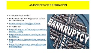 AMENDED CIRP REGULATION [upl. by Euqinimod819]