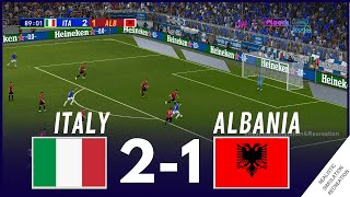 Italy 21 Albania 2024 UEFA Euro Cup Match Highlights  Video game simulation [upl. by Tuppeny616]