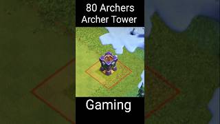 80 ARCHERS vs Archer Tower 🗼shorts gaming trending clashroyale clashofclans coc [upl. by Naget]