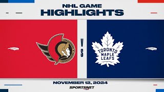 NHL Highlights  Senators vs Maple Leafs  November 12 2024 [upl. by Wilmott]