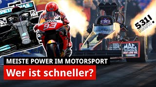 Alle gegen F1 Wer ist wirklich die schnellste Rennserie der Welt  MotoGP Indy NASCAR Dragster [upl. by Silirama]