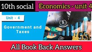 10th social economics unit 4 book back answers  Government and taxes question answer [upl. by Adohr]