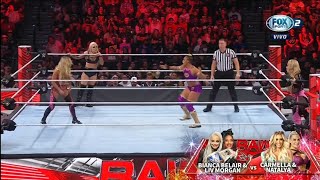 Bianca Belair amp Liv Morgan Vs Carmella amp Natalya  WWE Raw 04072022 En Español [upl. by Mungovan]