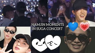 namjin moments at Suga final concertbts namjoon jin suga jhope namjin [upl. by Htes]