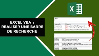 Excel VBA  Réaliser une Barre de recherche [upl. by Ehcadroj]