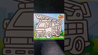 Colouring the fire truck with colour sand shorts firetruck toys fyp [upl. by Savick]