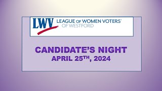 League of Women Voters of Westford  Candidates Night 2024 [upl. by Notnert447]