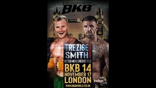 SMUDGER SMITH VS KRIS TREZISE BRITISH MIDDLEWEIGHT BKB14 PRO BARE KNUCKLE BOXING O2 ARENA [upl. by Aihsem]