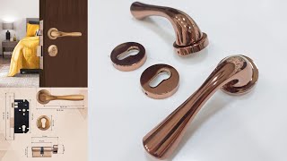 Mortise Main Door Lock Handle Rose Gold Premium Zinc Heavy Duty Mortice Handle Set [upl. by Dorothy]