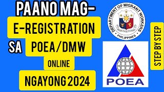 Paano Mag eREGISTRATION sa POEADMW ONLINE ngayong 2024 [upl. by Smoot]