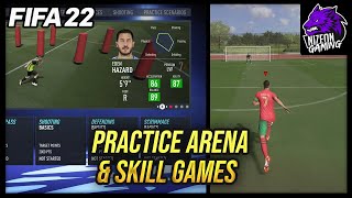 how to PLAY SKILL GAMES amp PRACTICE ARENA in FIFA 22 [upl. by Friedman]