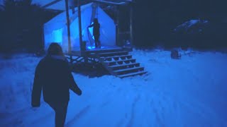 15 Camping in a Winter Hot Tent w Triplets Setup amp Camp [upl. by Baumann]