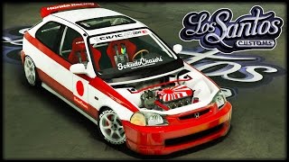 GTA 5 TUNING 07  Honda Civic EK9 Kanjo Edition  Deutsch  Grand Theft Auto 5 LOS SANTOS CUSTOMS [upl. by Filide525]